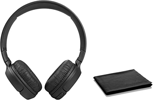 JBL Tune 510BT: Wireless Bluetooth On-Ear Headphones with Purebass Sound - with Cleaning Cloth - Black