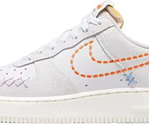 Nike Women's Air Force 1 '07 Shoes, White/Safety Orange Sail Prime, 8