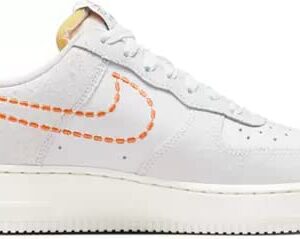 Nike Women's Air Force 1 '07 Shoes, White/Safety Orange Sail Prime, 8