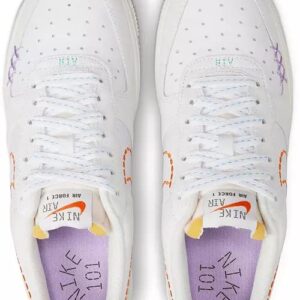 Nike Women's Air Force 1 '07 Shoes, White/Safety Orange Sail Prime, 8