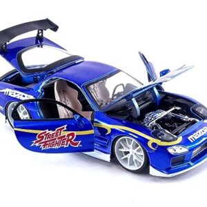 Street Fighter 1:24 1993 Mazda RX-7 Die-Cast Car & 2.75" Chun-Li Figure, Toys for Kids and Adults