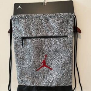 Air Jumpman Retro Elephant Print Gym Bag Drawstring Sport Boys Color Black, Grey, and Gym Red