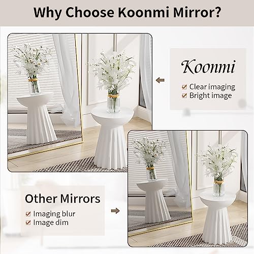 Koonmi 34"x76" Arched Full Length Mirror, Black Large Floor Mirror with Aluminum Alloy Frame Standing Hanging or Leaning Wall-Mounted Mirror, Vanity Mirror for Living Room and Bedroom