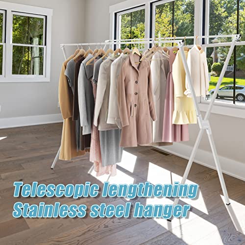 OShuKang Foldable Clothes Rack, 80-Inch Stainless Steel Clothes Rack, Simple Style, Can Be Used Indoors and Outdoors（LYJ-2000