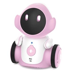 gilobaby robot toys, rechargeable smart talking robot for kids, intelligent robot with voice controlled touch sensor, singing, dancing, recording, repeat, birthday gifts for girls ages 6+ years (pink)