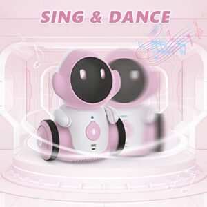 GILOBABY Robot Toys, Rechargeable Smart Talking Robot for Kids, Intelligent Robot with Voice Controlled Touch Sensor, Singing, Dancing, Recording, Repeat, Birthday Gifts for Girls Ages 6+ Years (Pink)