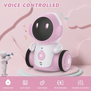 GILOBABY Robot Toys, Rechargeable Smart Talking Robot for Kids, Intelligent Robot with Voice Controlled Touch Sensor, Singing, Dancing, Recording, Repeat, Birthday Gifts for Girls Ages 6+ Years (Pink)