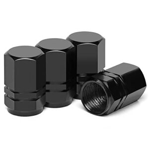 Auto Accessories Valve Stem Caps Universal Car Tire Air Caps Cover(8 pcs Black Hexagon)