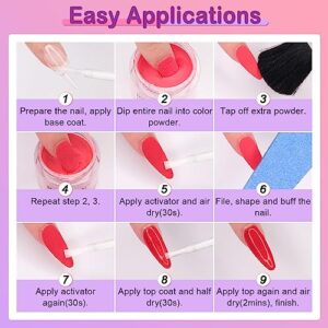 REDNEE 21pcs Dip Powder Nail Kit Starter - 12 Colors Spring Colors Acrylic Nail System with Tools for Manicure Nail Design RE38