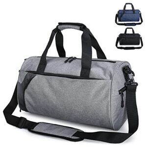 40l sports gym bag, travel duffel bag, multifunctional fitness bag with wet pocket & shoes compartment for women & men (a1.gray, 40l)