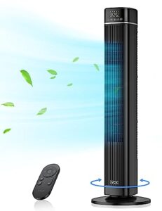 vck tower fan for bedroom,90° oscillating fan with 26ft/s velocity,40" cooling floor fan with smart remote,touch control,3 speeds,4 modes,12h timer,quiet bladeless standing fan for home,office