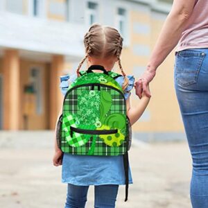 Small Backpack Travel Backpack,Carry On Backpack,st.patrick's day green plaid,Women Mini Backpack Casual Daypack