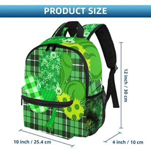 Small Backpack Travel Backpack,Carry On Backpack,st.patrick's day green plaid,Women Mini Backpack Casual Daypack