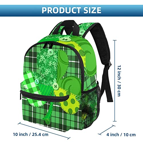 Small Backpack Travel Backpack,Carry On Backpack,st.patrick's day green plaid,Women Mini Backpack Casual Daypack