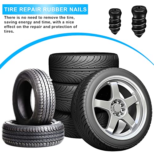 40pcs Tire Repair Nails, Rubber Screw Tire Plugs Self-Service Vacuum Tire Repair Nail Kit Tires Quick Puncture Repair Tools for Auto Motorcycle Car Truck Tractor (20 S+20 L)