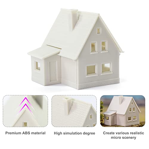 2 Sets N Scale 1:160 Model Blank Buildings Kit Unassembled House for Model Train Layout (B)