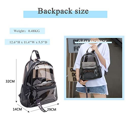 YJMKOI Clear Backpack for Girl-Boy Heavy-Duty Transparent School Bag Suitable for Study, Beach, Stadium, and Safe Travel