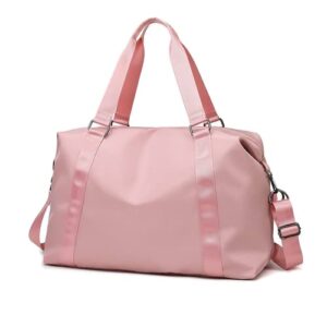 imcuzur weekender bag for women and men, travel duffel bag, gym bag, carry on overnight shoulder bag, travel essentials tote bag (c-pink-xl)