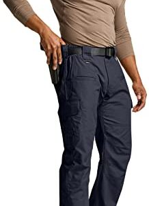 CQR Men's Tactical Pants, Water Resistant Ripstop Cargo Pants, Lightweight EDC Work Hiking Pants, Outdoor Apparel, Duratex Police Navy, 28W x 30L