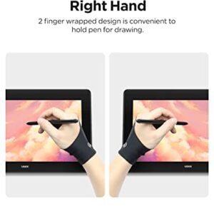 UGEE Digital Drawing Glove 4 Pack，Artist Glove for Drawing Tablet Digital Art Glove with Two Finger for Right Hand or Left Hand Universal Sizes
