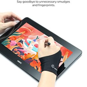 UGEE Digital Drawing Glove 4 Pack，Artist Glove for Drawing Tablet Digital Art Glove with Two Finger for Right Hand or Left Hand Universal Sizes