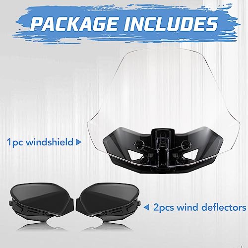 A & UTV PRO Adventure Wider Windshield & Wind Deflector for Can Am Ryker All Models, XXL Adjustable Vented Wind Windscreen, Hand Guard Air Deflector Accessories, Replace OEM # 219401032, 219400894