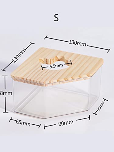 QWINEE Clear Hamster Bathtub Small Animals Sand Bathtub Transparent Toilet Bath Container Cage Accessories for Gerbil Syrian Mouse Chinchilla and Other Small Pets Clear Medium