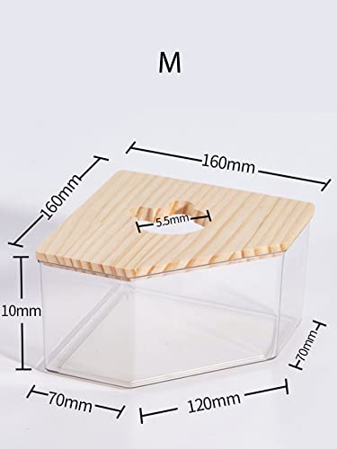 QWINEE Clear Hamster Bathtub Small Animals Sand Bathtub Transparent Toilet Bath Container Cage Accessories for Gerbil Syrian Mouse Chinchilla and Other Small Pets Clear Medium