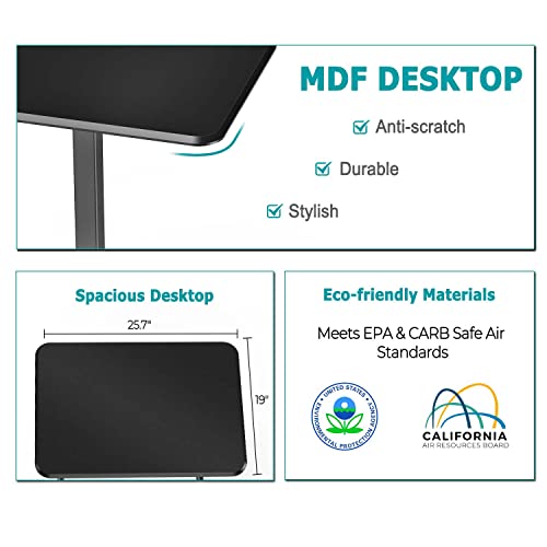 edx Small Standing Desk Mobile Standing Desk Adjustable Height, Mobile Portable Rolling Laptop Desk on Wheels Small Adjustable Desk for Home Office