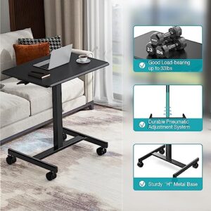 edx Small Standing Desk Mobile Standing Desk Adjustable Height, Mobile Portable Rolling Laptop Desk on Wheels Small Adjustable Desk for Home Office