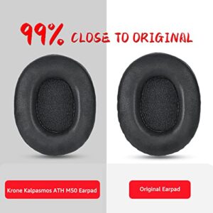 Krone Kalpasmos Audio Technica ATH-M50X Replacement Earpads, Audio Technica Headphone Pads Fit ATH M50 M50s M50BT M40X M40 M35 M30, Pads for ATH M-Series, Soft and Thick Memory Foam, Classic Black