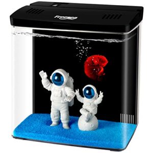 freesea aquarium betta fish tank: 1.5 gallon small fish starter kit with filter and light for home | office | desktop