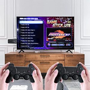WWahuayuan Retro Game Console with Dual Controllers Plug & Play Video Game Stick Built in 10000+ Games, 9 Classic Emulators, TV 4K High Definition HDMI Output, Great Gift for Adults and Kids