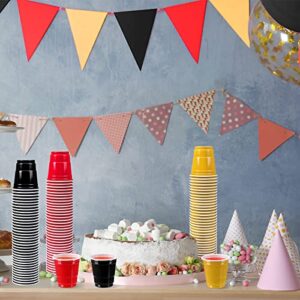 Pinkunn 600 Pcs 2 oz Plastic Shot Glasses Red Black Gold Shot Cups Disposable Plastic Cups Mini Party Cups Tasting Sample Cups for BBQ Picnic Camping Wedding Birthday Christmas Drinking Serving Snack