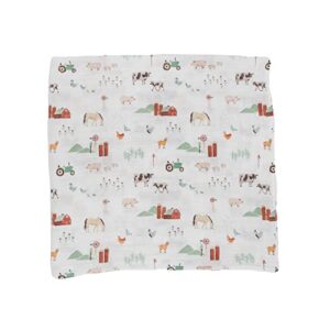 Little Unicorn – Farmyard Cotton Muslin Swaddle Blanket | Single | 100% Cotton | Super Soft | Newborns and Infants | Large 47” x 47” | Machine Washable