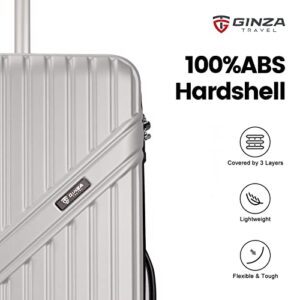 PRIMICIA GinzaTravel Luggage Sets 2 Piece Expandable Suitcases with Wheels PC+ABS Durable Hardside Luggage sets TSA lock (Silver, 2-Piece Set(20"/29"))