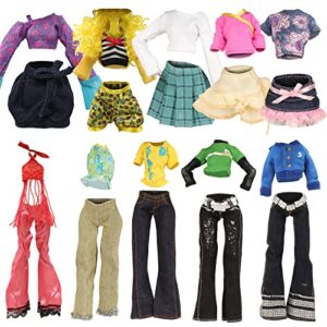 BARWA 10 Sets Doll Clothes for 11 inch Monster Girl Doll Fashion Outfits Casual Tops Pants