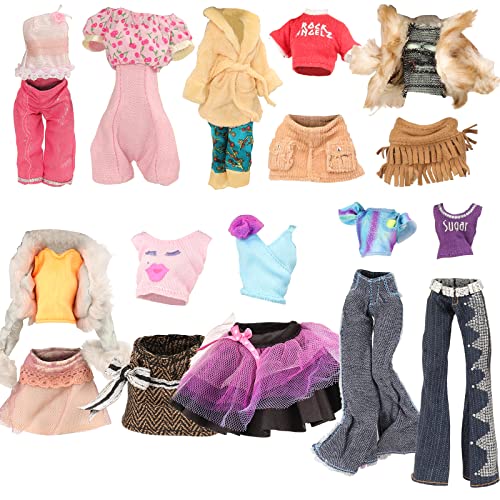 BARWA 10 Sets Doll Clothes for 11 inch Monster Girl Doll Fashion Outfits Casual Tops Pants