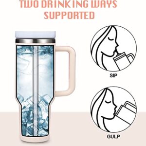 Bileeko 40 oz Tumbler with Handle and Straw Lid, Reusable Insulated Stainless Steel Water Bottle Coffee Mug Travel Cup, Dishwasher Safe, Maintains Cold, Heat and Ice for Hours(Rose Quartz)