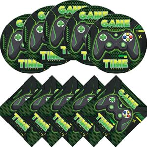 video games party tableware supplies set, 20 plates and 20 napkins,video games theme party baby shower birthday decorations