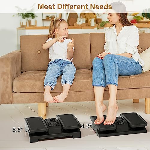 Auslar Foot Rest, Adjustable Ergonomic Foot Rest for Under Desk at Work with Massage Texture and Roller, 20 Degree Tilt Angle Adjustment Foot Stool for Office, Home