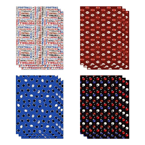 FIEHALA Football Wrapping Paper Sheets - Birthday Wrapping Paper For Boys Men - 12 Sheets Football Wrapping paper for Sport Lover - Pre cut & Folded Flat Design (20 inch × 28 inch per sheet)