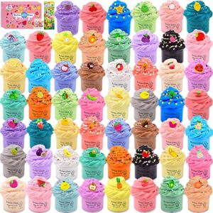 54 pack mini butter slime kit for girls boys, scented fruit party favors, soft and non-sticky, stress relief putty toys kids，educational