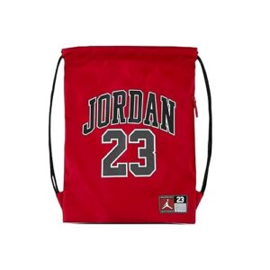 jordan jersey gym sack, red, one size size o-s (18" height x 14" lenght) color gym red, black, and white