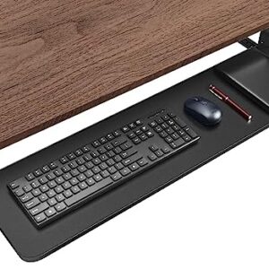 Kanrichu 36'' Extra Large Keyboard Tray, No Screw Long Adjustable Height Under Desk Pull Out Keyboard Drawer with C Clamp (Black)