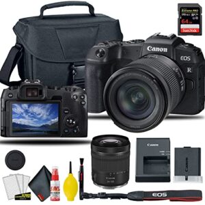 canon eos rp mirrorless digital camera with 24-105mm f/4-7.1 lens, eos camera bag + sandisk extreme pro 64gb card + 6ave electronics cleaning set, and more (renewed)