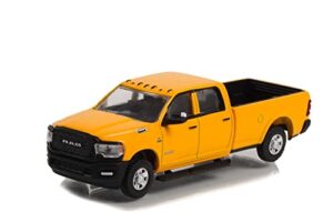 2021 dodge ram 3500 tradesman pickup, yellow - greenlight 35240e - 1/64 scale diecast car