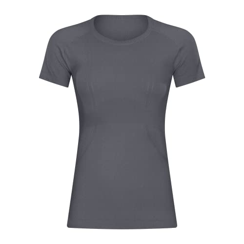 Workout Shirts for Women Workout Tops for Women Short Sleeve Yoga T Shirts for Women Breathable Athletic Gym Shirts Gray S