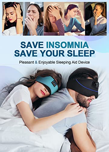 TOPOINT Sleep Headphones, Sleeping Headphones Bluetooth Sleep Mask with Bluetooth Headphones, Aid Sleep Light Blackout Sleeping Eye Mask Headphones for Sleeping Side Sleepers Women Girls Gifts