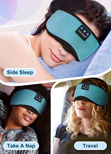 TOPOINT Sleep Headphones, Sleeping Headphones Bluetooth Sleep Mask with Bluetooth Headphones, Aid Sleep Light Blackout Sleeping Eye Mask Headphones for Sleeping Side Sleepers Women Girls Gifts